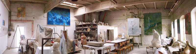 Der Bildhauerraum der Freien Kunstschule Hamburg - FIU, Foto: Diethard Meyer